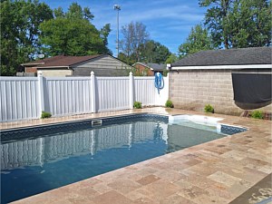 Pool Decking w/ Travertine